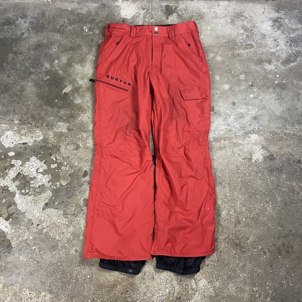 Vintage Y2K Burton Snowboard Cargo Pants Size Large Red Waistband Adjustable